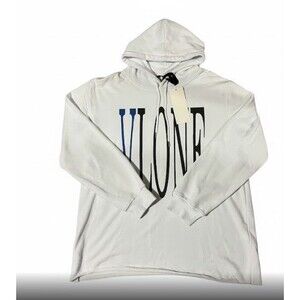 Vlone Snake Print “Hommes” Pullover Hoodie White Cobra Blue V, Men’s XL - USA